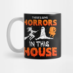 There's Some Horrors In This House Ghost Pumpkin Halloween Mug